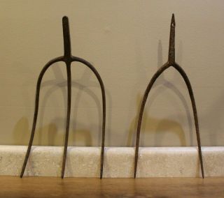 Pitch Fork Vintage Two Prong Hay Fork 3 Tine Fork Cattle Horse Farm Hand Forged