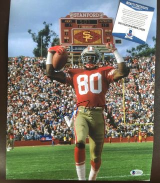 Jerry Rice 49ers Autographed Signed 11x14 Photo Hof Bas Beckett Authentic