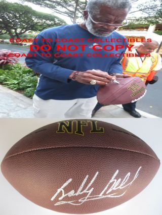 Bobby Bell,  Kansas City Chiefs,  Hof,  Signed,  Autographed,  Nfl Football,  With Proof