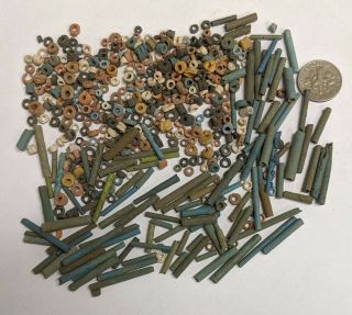 More Than Five Hundred 2500 Year Old Ancient Egyptian Faience Mummy Beads (k7243