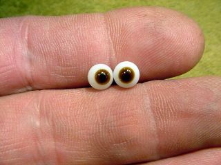 A Pair Vintage Solid Doll Glass Eyes 6 Mm For Bisque Doll Doctor Age1910 A 3228