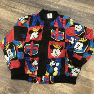Vintage Mickey Mouse Bomber Jacket Sz.  M Disney King Mickey Mouse Jacket