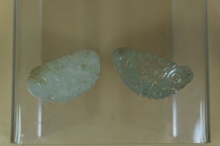 2 Antique Chinese Hand Carved Jade Pendants.