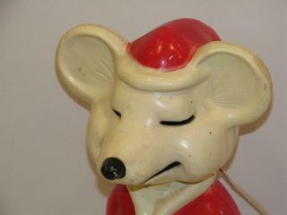Vntg.  Union Products Santa Mouse Christmas Lighted Blow Mold 15 