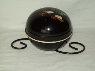 Vintage Soreng Manegolo Co.  Hand Painted Metal Yarn Ball Holder With Feet