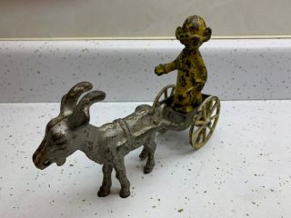 Antique 1910 Rf Outcault Yellow Kid In Goat Cart Kenton Cast Iron Rare