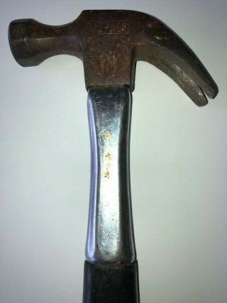 Old Vintage Vaughan Metal Handle 16 oz Claw Hammer Sturdy Rubber Grip 2