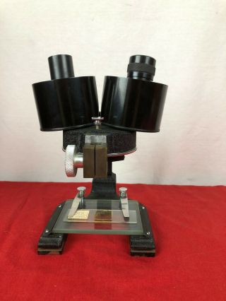 American Optical AO Spencer vintage Microscope w/ wood case & key 289178 2