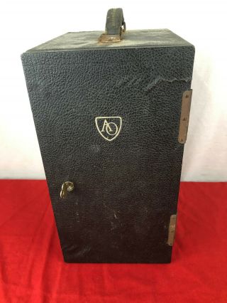 American Optical AO Spencer vintage Microscope w/ wood case & key 289178 3