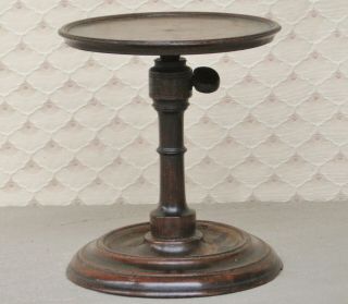 Good Antique 19th Century Treen Turned Rosewood Adjustable Candle Stand