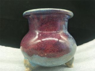 Chinese Porcelain Ceramic Pot Blue&red Galze Yuan Jun Kiln Pot