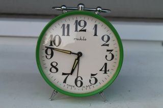 Vintage Old German Made Ddr Ruhla Alarm Clock Watch