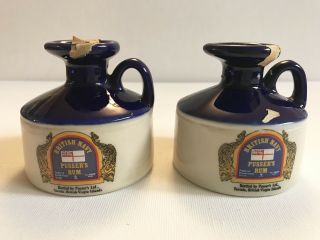 (2) Two Vintage British Navy Pusser’s Rum Mini Small Collectible Bottle