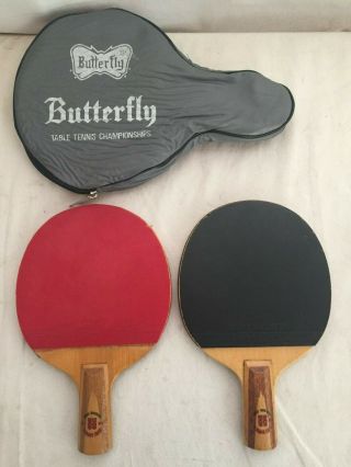 Double Happiness Vintage Table Tennis Bats Shanghai Ping Pong