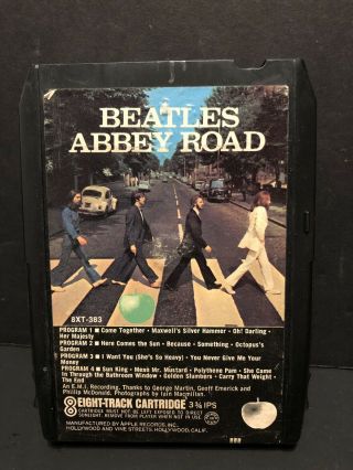 1969 - The Beatles Abbey Road 8 Track 8xt - 383 Apple - Vintage