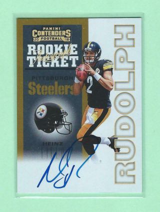2018 Contenders Mason Rudolph Rookie Ticket Rps Gold Auto Rc /10 Or Better