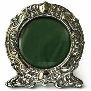 A Antique Art Nouveau Sterling Silver Picture Frame Horton & Allday