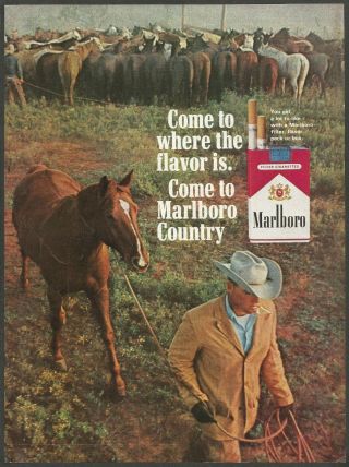 Marlboro Cigarettes - 1965 Vintage Print Ad