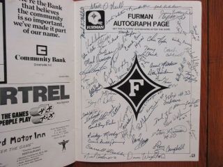 1980 Furman Football Game Program (57 Sign/dick Sheridan/eric Hyman/tim Sorrells)