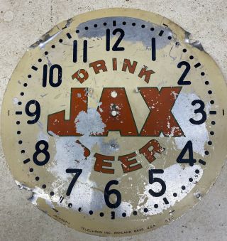 Vintage Drink Jax Beer Clock Part Insert Wall Hanger