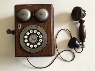 Vintage Western Electric Wooden Wall Telephone (serial 504084)