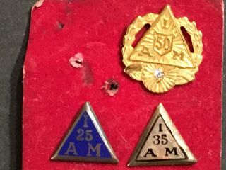 Vintage International Association Of Machinists Iam Service Pins Buttons X3