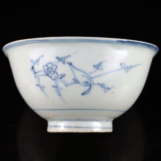 Chinese Blue And White Porcelain Bowl Wanli Ming Dynasty With Birds Painting