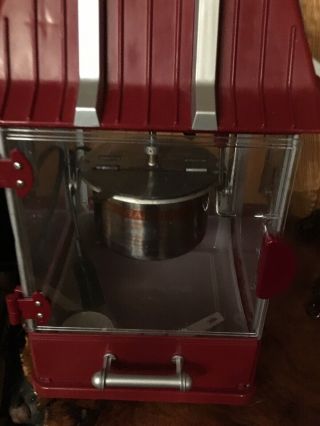 Popcorn Popper Machine Maker Kettle Vintage Old Fashioned Red
