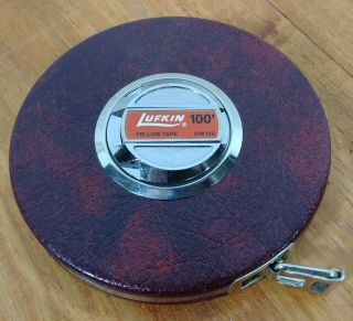 Vintage Lufkin Steel Yellow Tape Measure 3/8 " X100 