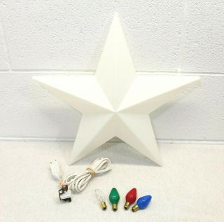 Vintage Christmas Yard Decoration Blow Mold 15 Inch Star W/ 4 Color Bulbs