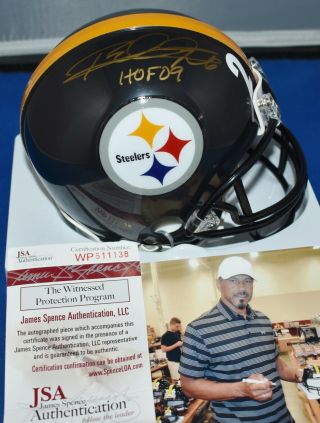 Rod Woodson Autographed Custom Mini Helmet Pittsburgh Steelers Hof 2009 Jsa
