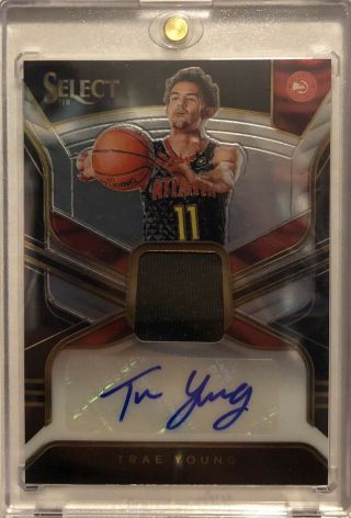 Trae Young 2018 - 19 Select Rookie Jersey Auto Autograph 118/199