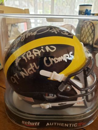 Anthony Thomas Signed Michigan Wolverines Mini Helmet W/ A - Train Jsa