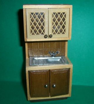 Vintage Dolls House Oakleaf Toyworks Kitchen Sink Unit Lundby Scale