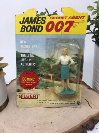 James Bond 007 Vintage 1965 Gilbert Figure - Miss Moneypenny In Domino Package