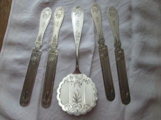 Rare - 5 Pc Coin Silver Matching Breakfast Set By John Cook - 1855 - 1864