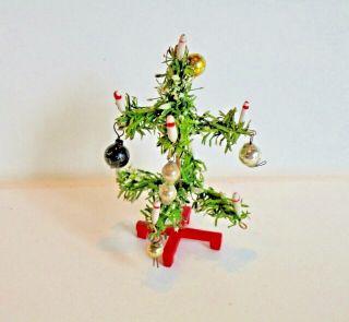 Miniature Antique Germany German Dollhouse Feather Christmas Tree 4in Tall 2