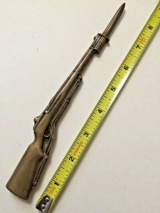 Vintage Military Rifle W/bayonet Solid Brass Letter Opener 8 1/4 "