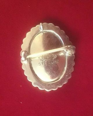 FABULOUS STERLING SILVER HAND PAINTED MARCASITE BROOCH.  VINTAGE Thomas L Mott 3
