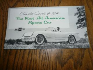 1954 Chevrolet Corvette Sales Brochure - Vintage