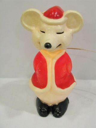 Vintage Union Products Santa Mouse Christmas Lighted Blow Mold 15 