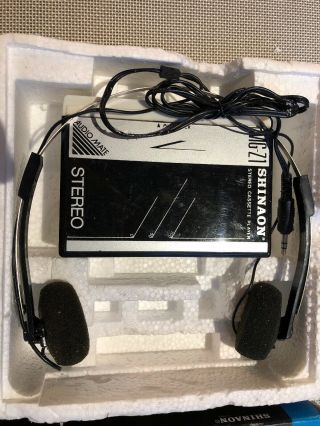 Vintage Shinoan Walkman Stereo Mg - Z1 Cassette Player/original Box/ Accessories.