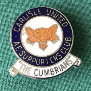 Carlisle United - Vintage Supporters Club Enamel Football Pin Badge By Reeves