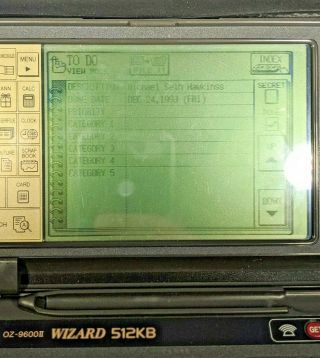 Vintage Sharp Wizard OZ - 9600 PDA Electronic Organizer Handheld Digital Assistant 2