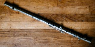 Rare Antique French 5 Keys Simple System Metal Cylinder Flute 19th Century Irish
