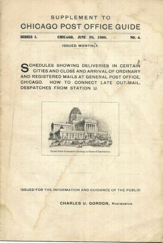 1900 Supplement To The Chicago Post Office Guide