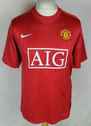 Vintage Manchester United Home Football Shirt 07 - 09 Mens Large Nike