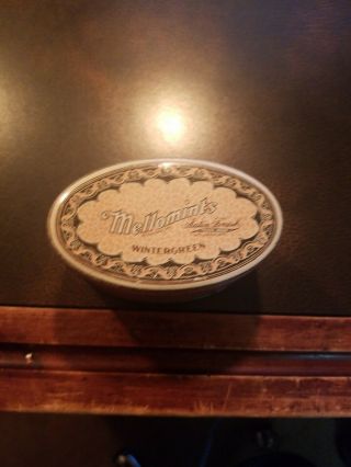Vintage 2.  5 Oz.  Mellowmints Wintergreen Tin Philadelphia Pa Brandle Smith Co