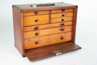 Vintage 8 Drawer Engineers / Toolmakers Tool Cabinet / Chest
