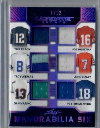 2019 Leaf Ultimate Sports Six Tom Brady Marino Montana Elway Manning Jersey /12